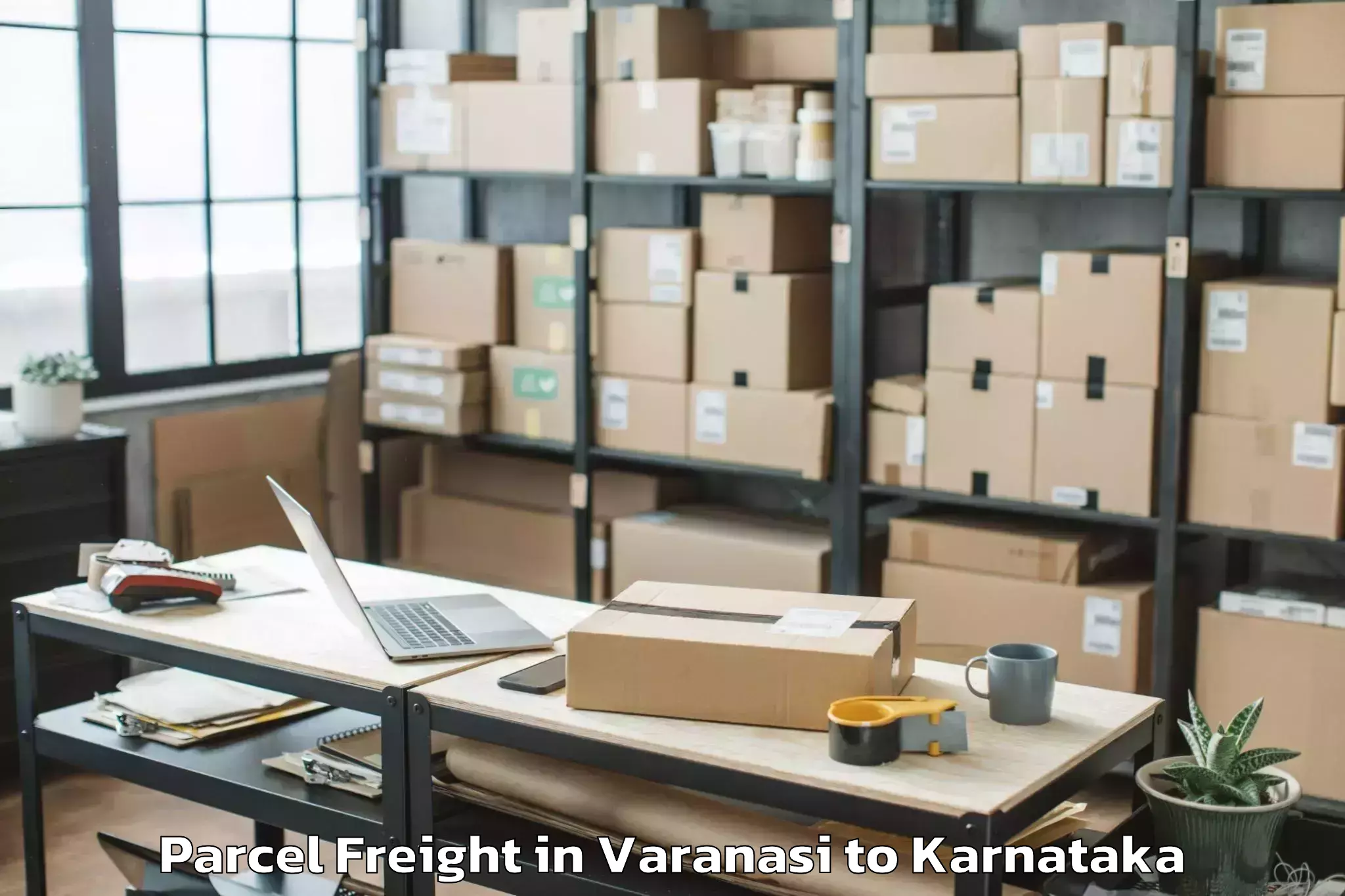 Book Varanasi to Harpanahalli Parcel Freight Online